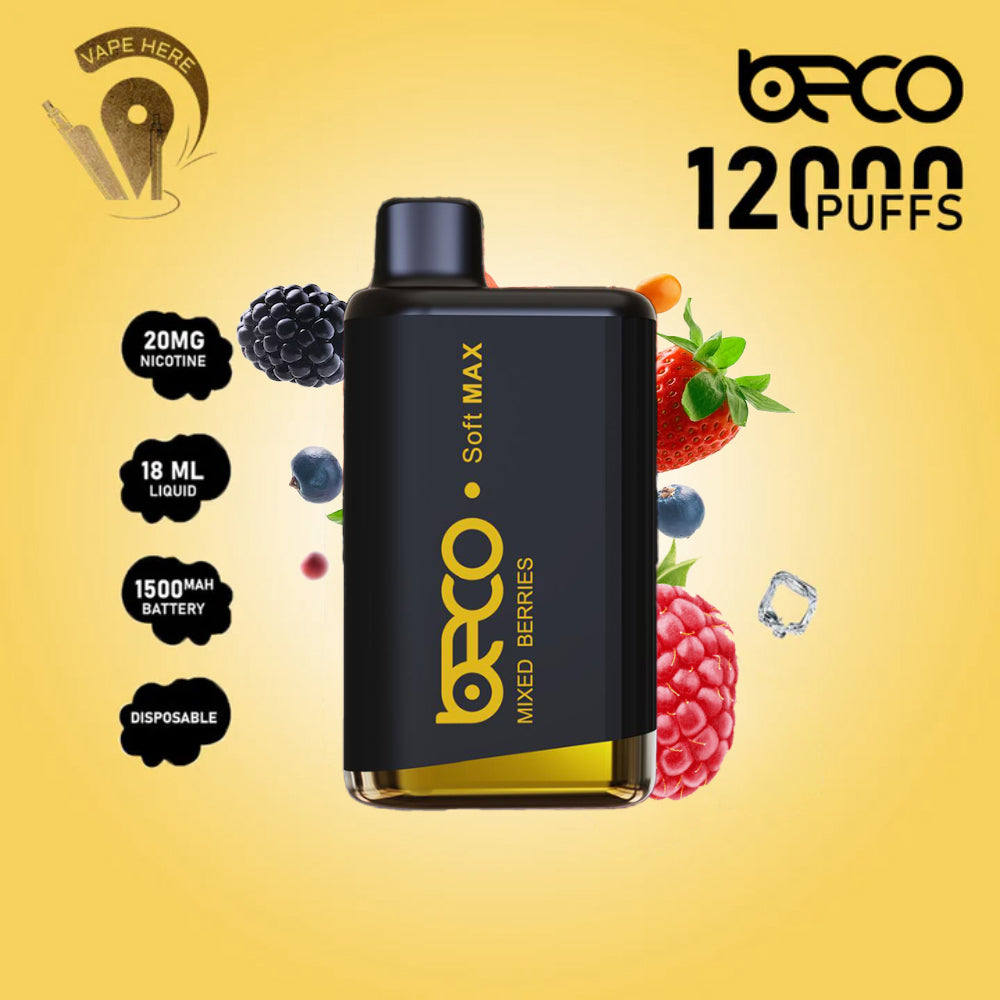 BECO SOFT MAX 12000 PUFFS DISPOSABLE VAPE 20mg Mixed Berries UAE Dubai