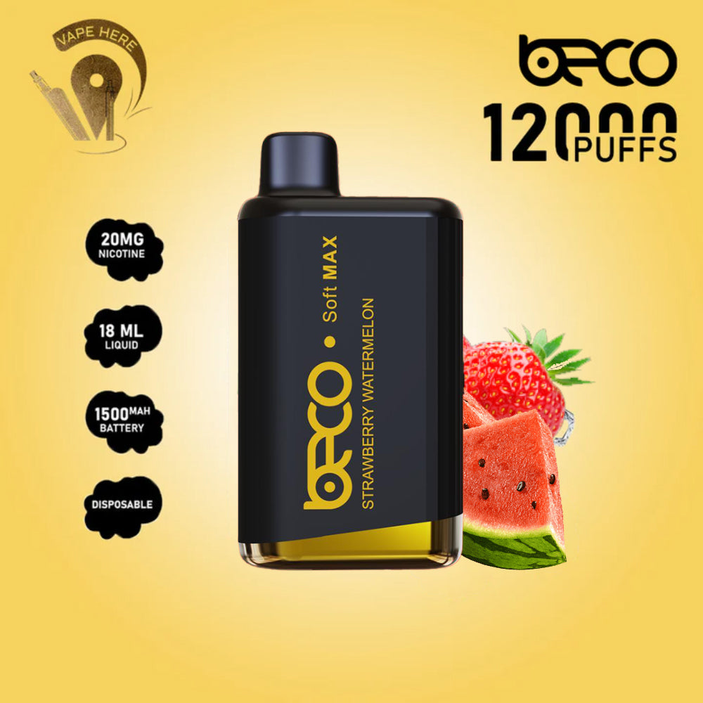 BECO SOFT MAX 12000 PUFFS DISPOSABLE VAPE 20mg Strawberry Watermelon UAE Abu Dhabi