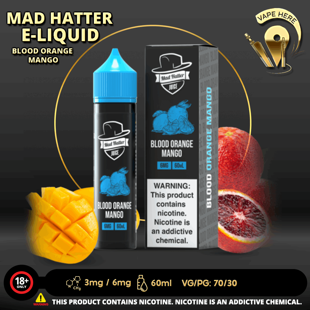 BLOOD ORANGE MANGO - E-LIQUIDS 60ML / MAD HATTER UAE AJMAN