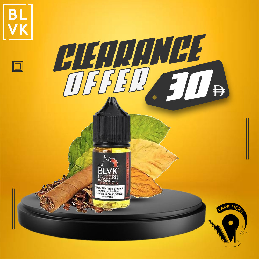 BLVK CUBAN CIGAR SaltNic 30ml - BLVK UNICORN SERIES UAE AJMAN