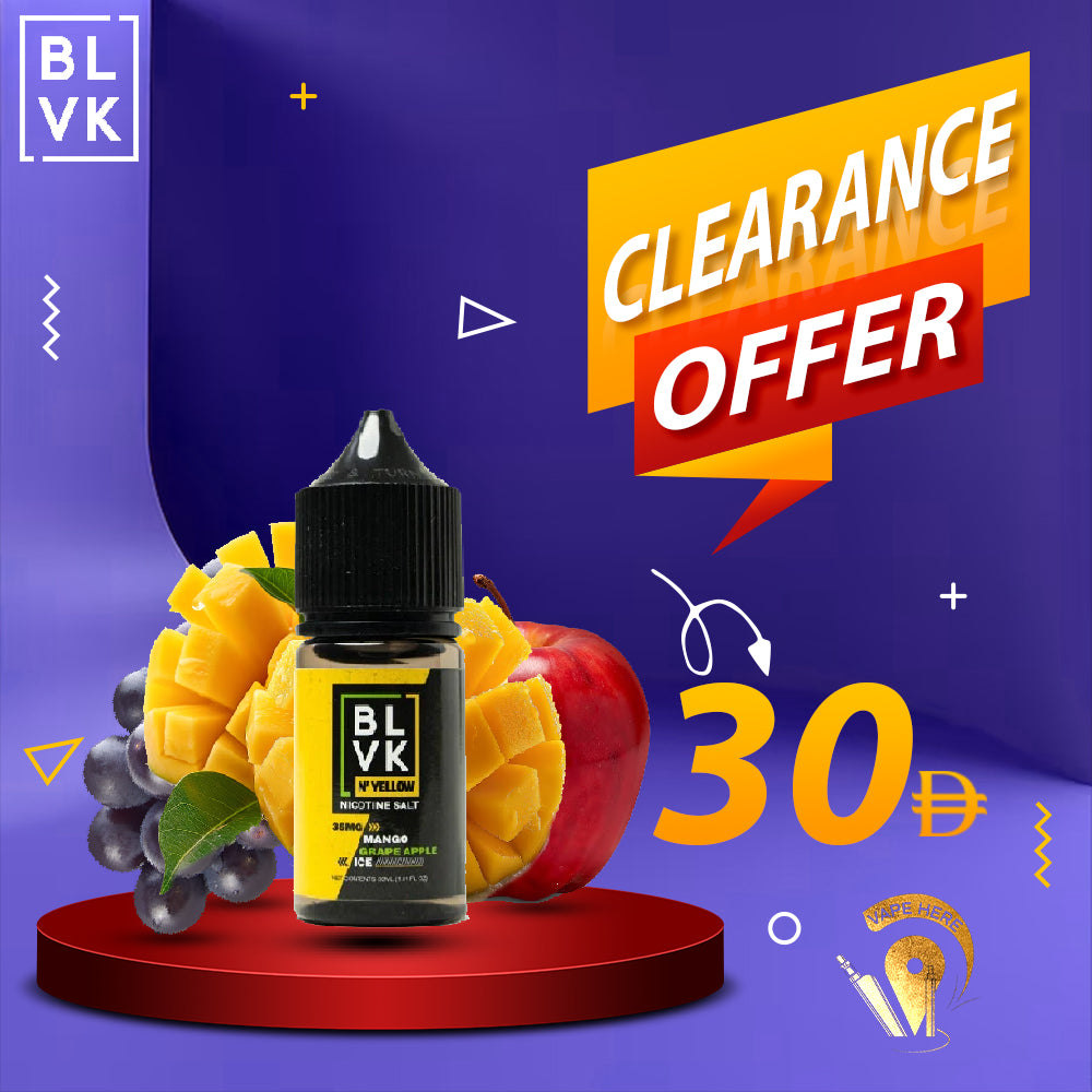 BLVK MANGO GRAPE APPLE ICE SaltNic 30ml - BLVK YELLOW SERIES UAE DUBAI