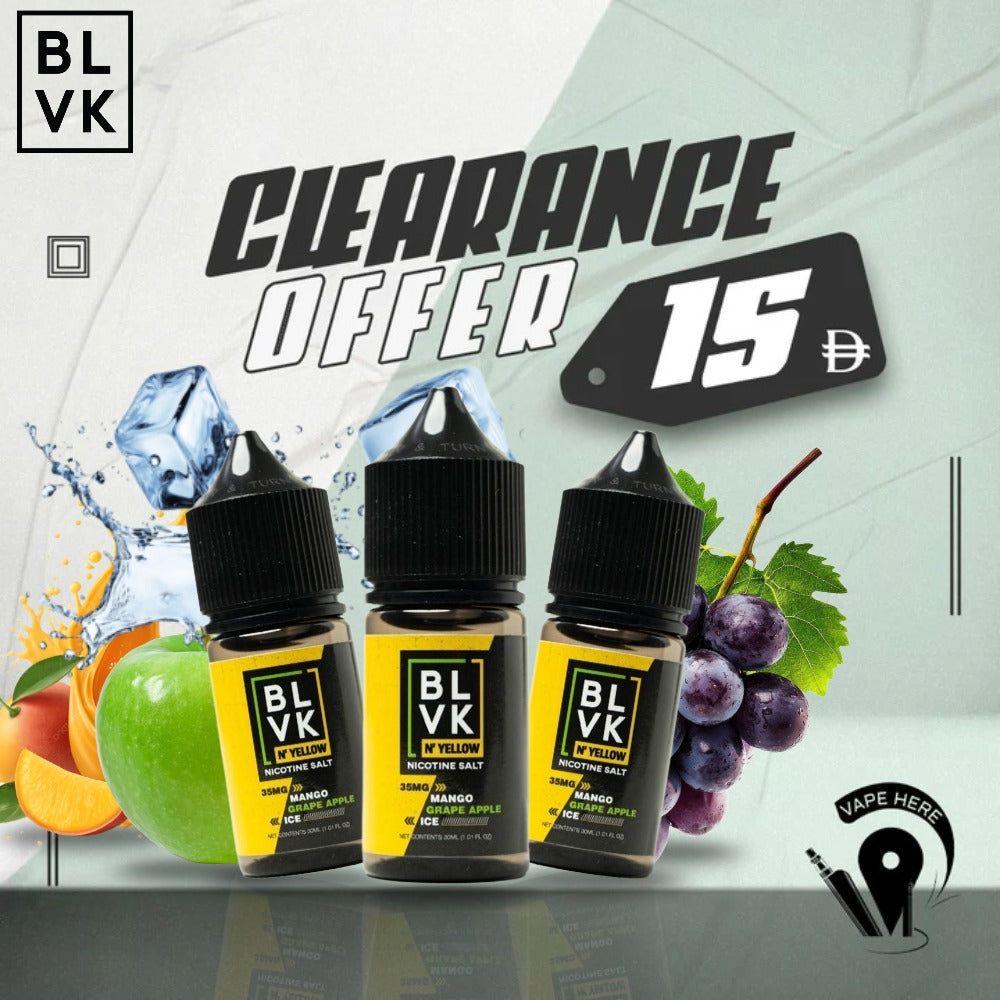 BLVK MANGO GRAPE APPLE ICE SaltNic 30ml - BLVK YELLOW SERIES Dubai, UAE