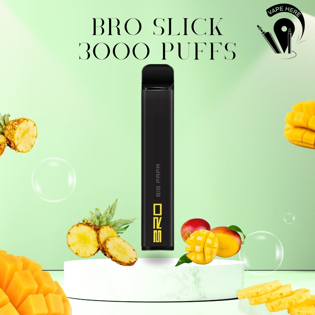 BRO Slick Disposable Vape 3000 PUFFS 20MG Big Papa (Mango Pineapple) UAE Sharjah