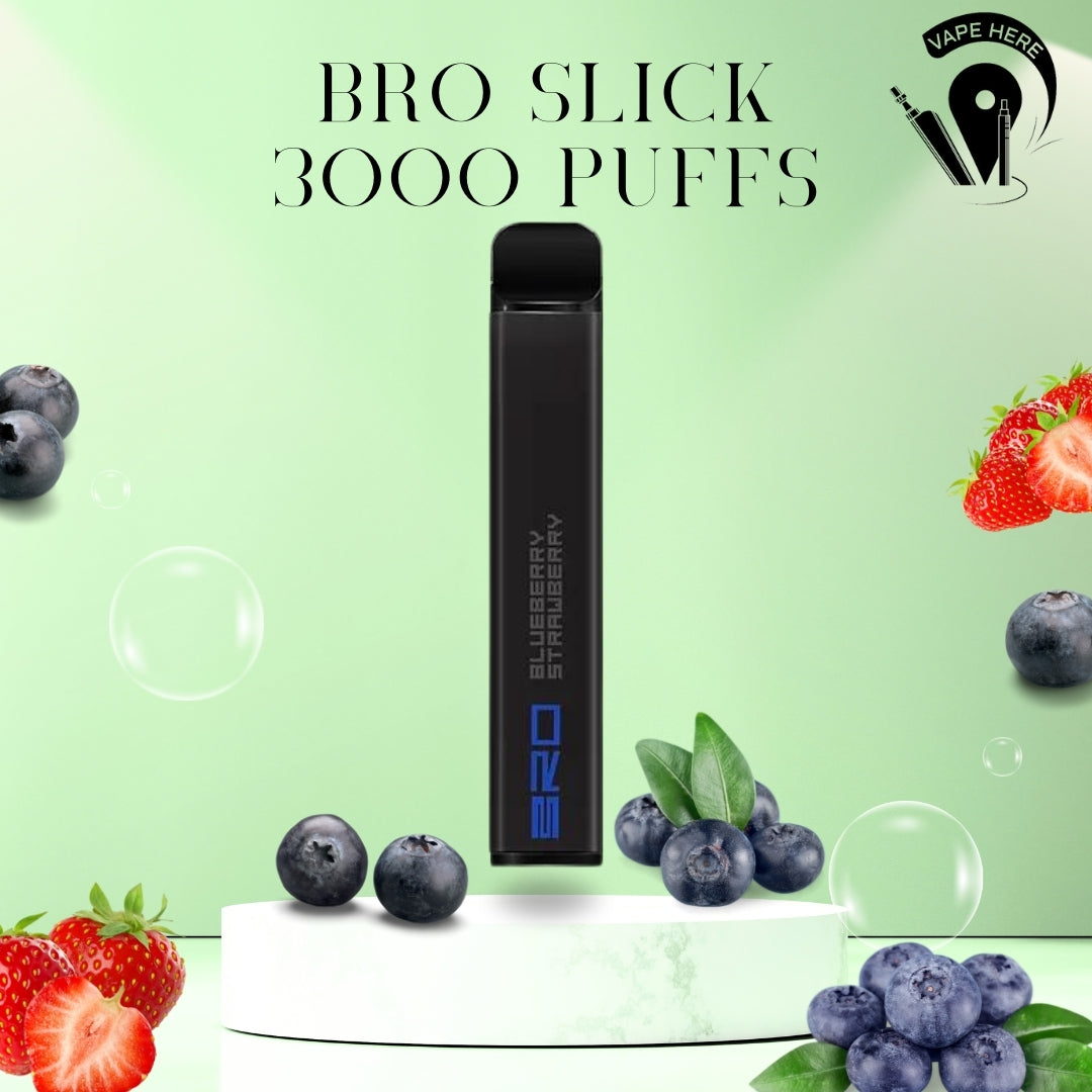 BRO Slick Disposable Vape 3000 PUFFS 20MG Strawberry Blueberry UAE Umm Al Qiwuan