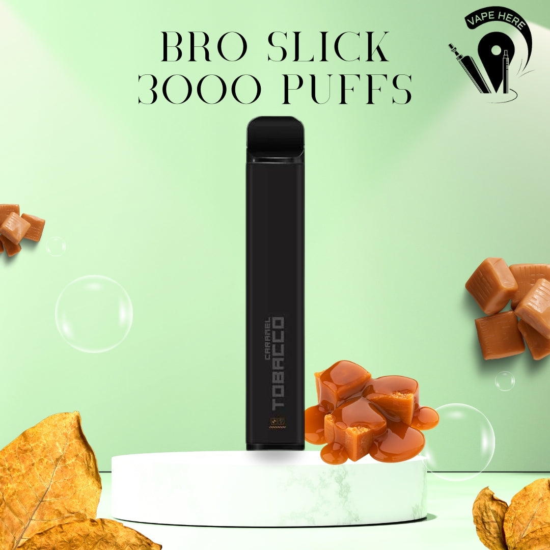 BRO Slick Disposable Vape 3000 PUFFS 20MG Caramel Tobacco UAE Ajman