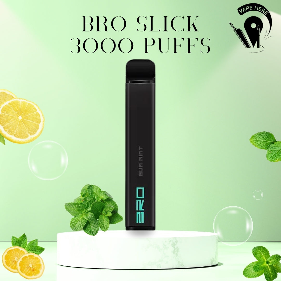 BRO Slick Disposable Vape 3000 PUFFS 20MG Lemon Mint UAE Fujairah