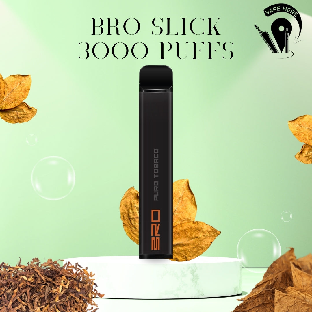 BRO Slick Disposable Vape 3000 PUFFS 20MG Puro Tobacco UAE Abu Dhabi