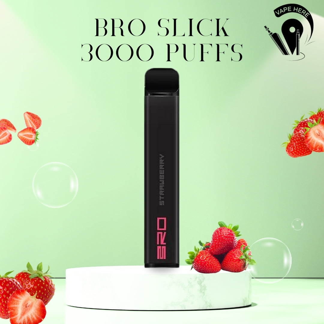 BRO Slick Disposable Vape 3000 PUFFS 20MG Strawberry UAE Dubai