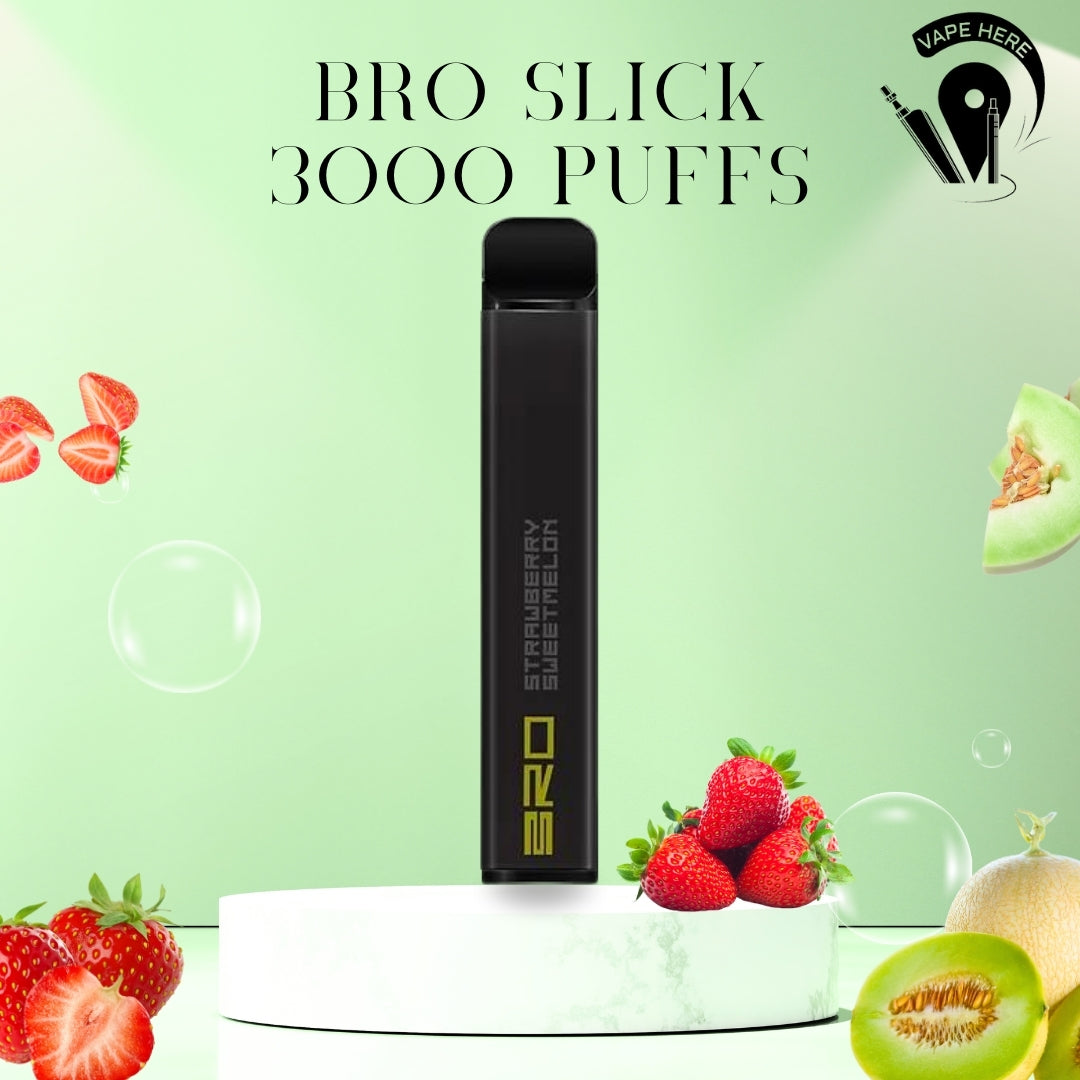 BRO Slick Disposable Vape 3000 PUFFS 20MG Strawberry Sweetmelon UAE Dubai