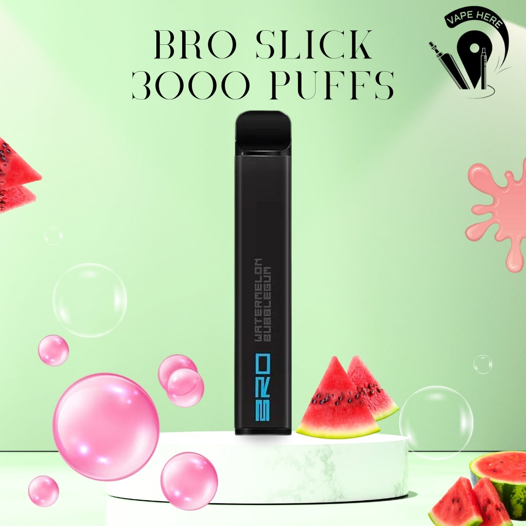 BRO Slick Disposable Vape 3000 PUFFS 20MG Watermelon Bubblegum UAE Abu Dhabi