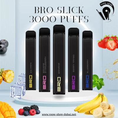 BRO Slick Disposable Vape 3000 PUFFS 20MG UAE Abu Dhabi