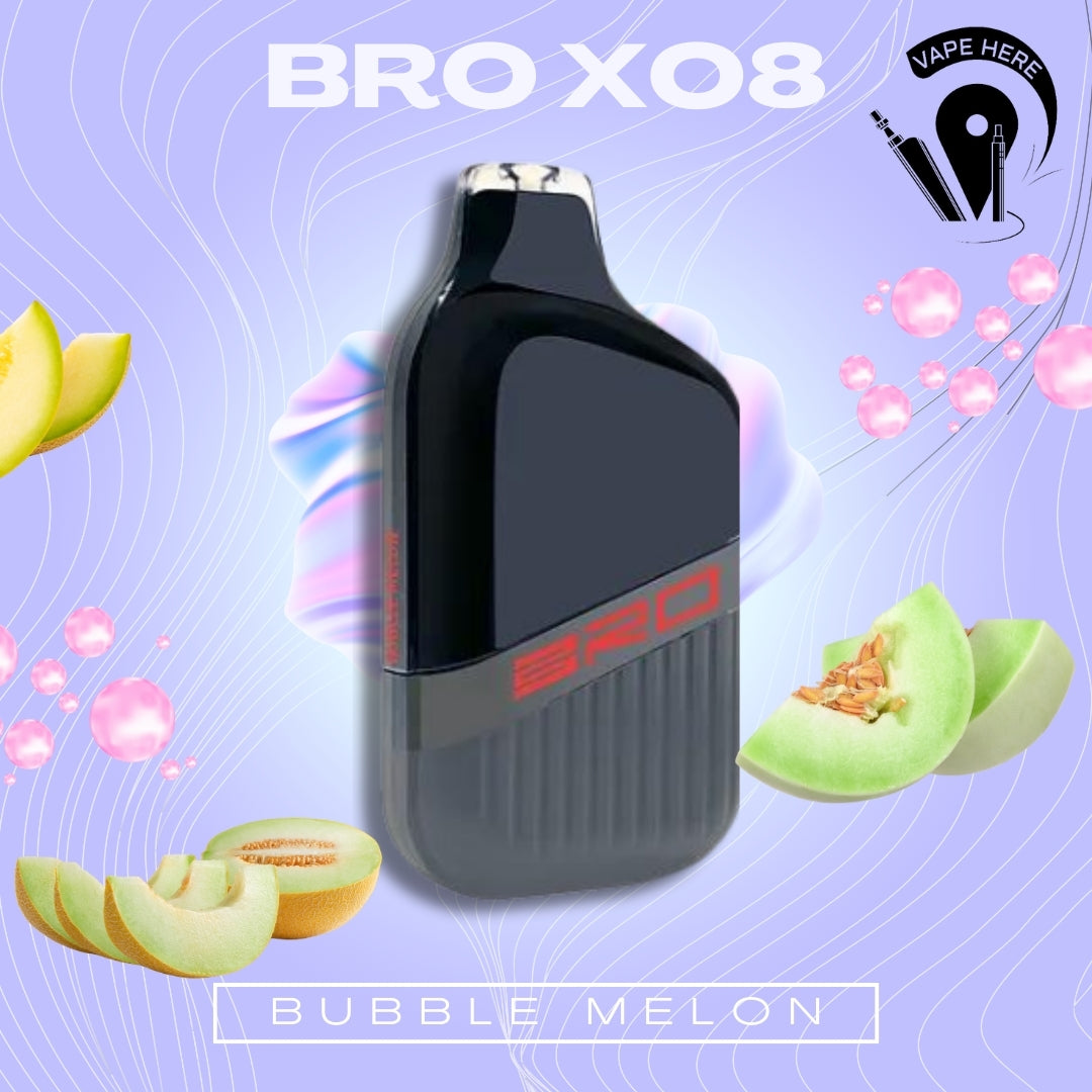 BRO X08 Disposable Vape 4500 PUFFS 20MG Bubble Melon UAE Sharjah