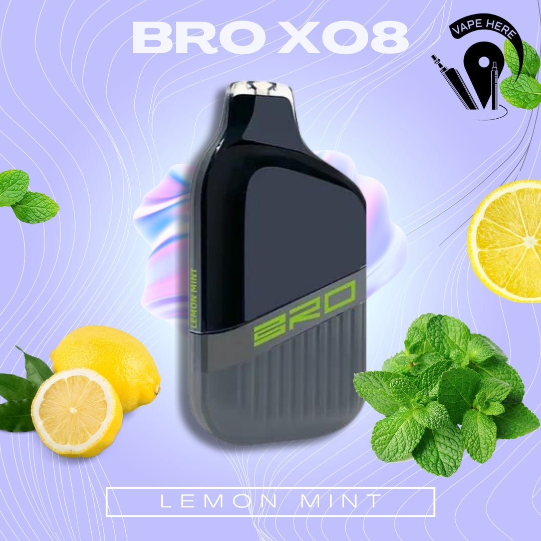 BRO X08 Disposable Vape 4500 PUFFS 20MG Lemon Mint UAE Ras Al Khaimah