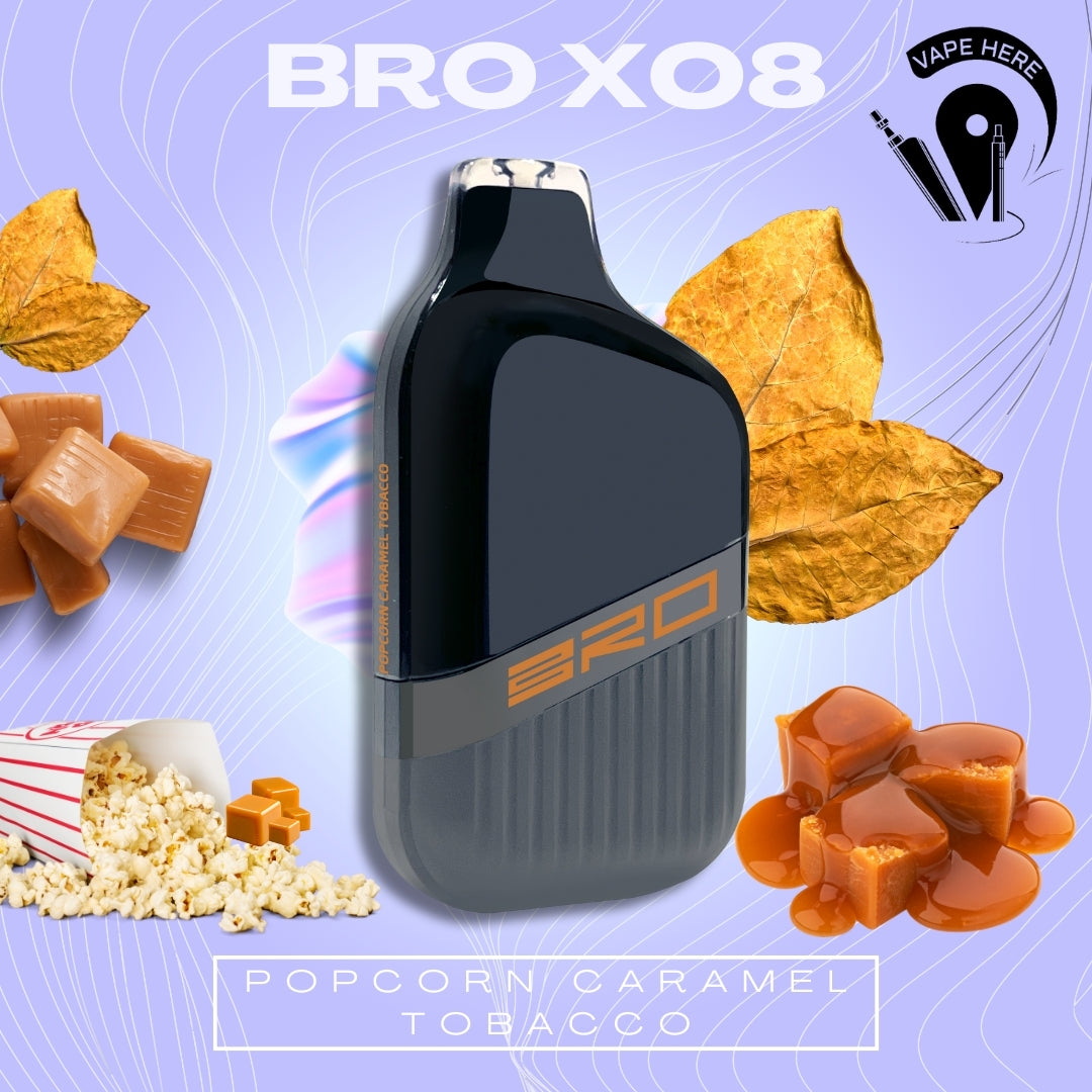 BRO X08 Disposable Vape 4500 PUFFS 20MG Popcorn Caramel Tobacco UAE Al Ain