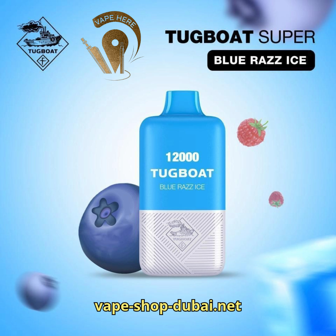 TUGBOAT SUPER 12000 Blue Razz Ice UAE Sharjah