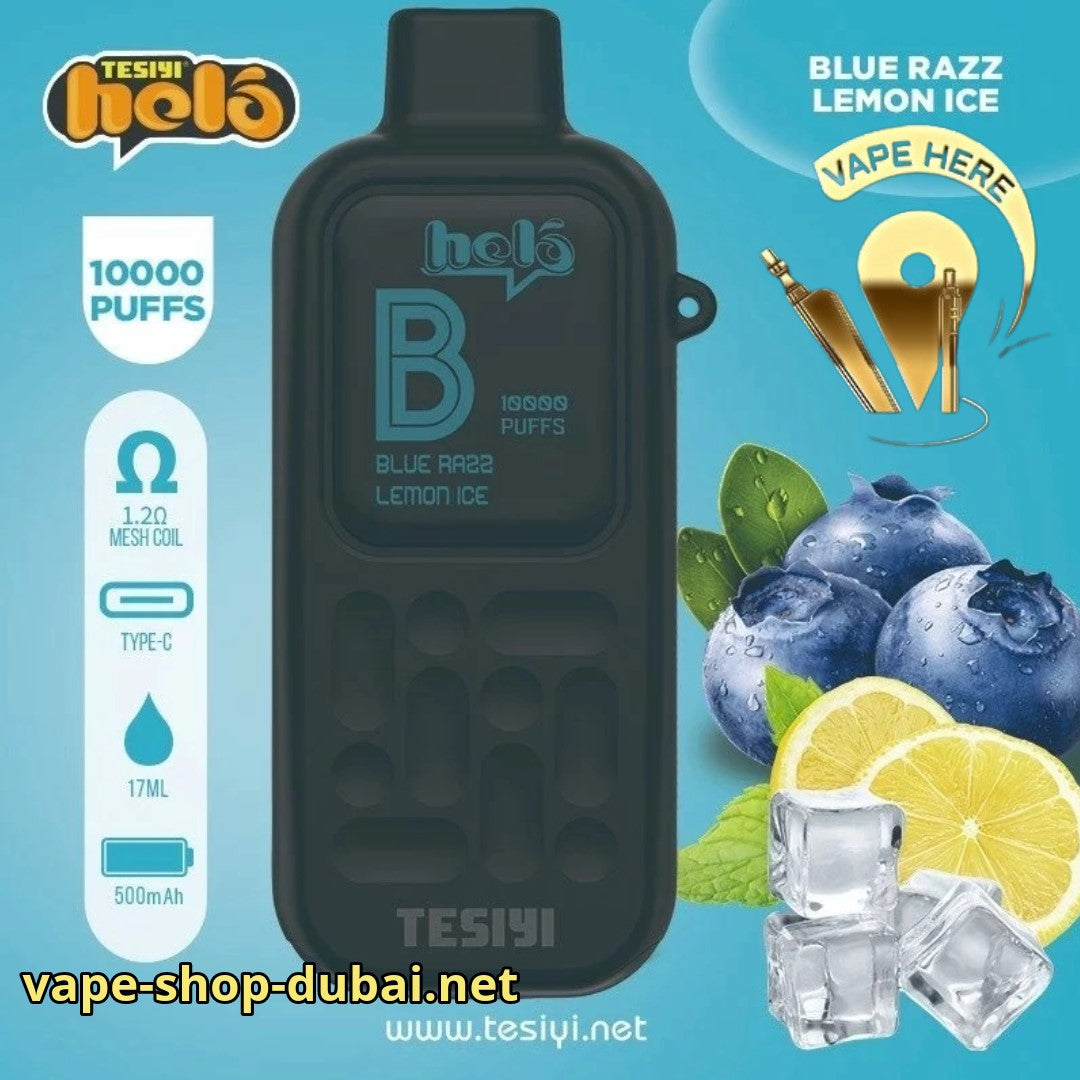 TESIYI HELO 10000 PUFFS Blue Razz Lemon Ice DISPOSABLE VAPE UAE Dubai