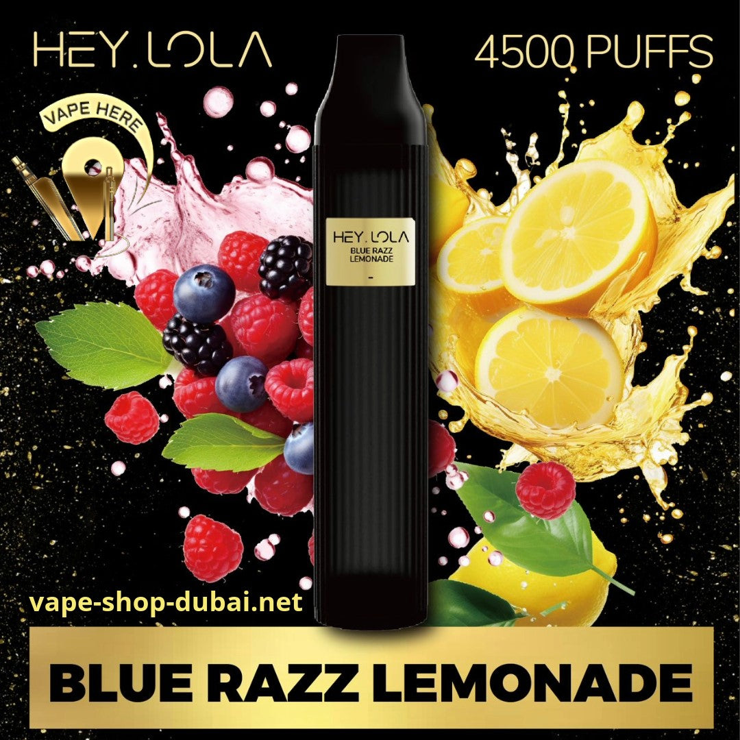 HEY LOLA 4500 PUFFS Blue Razz Lemonade DISPOSABLE VAPE UAE Vape Here Store