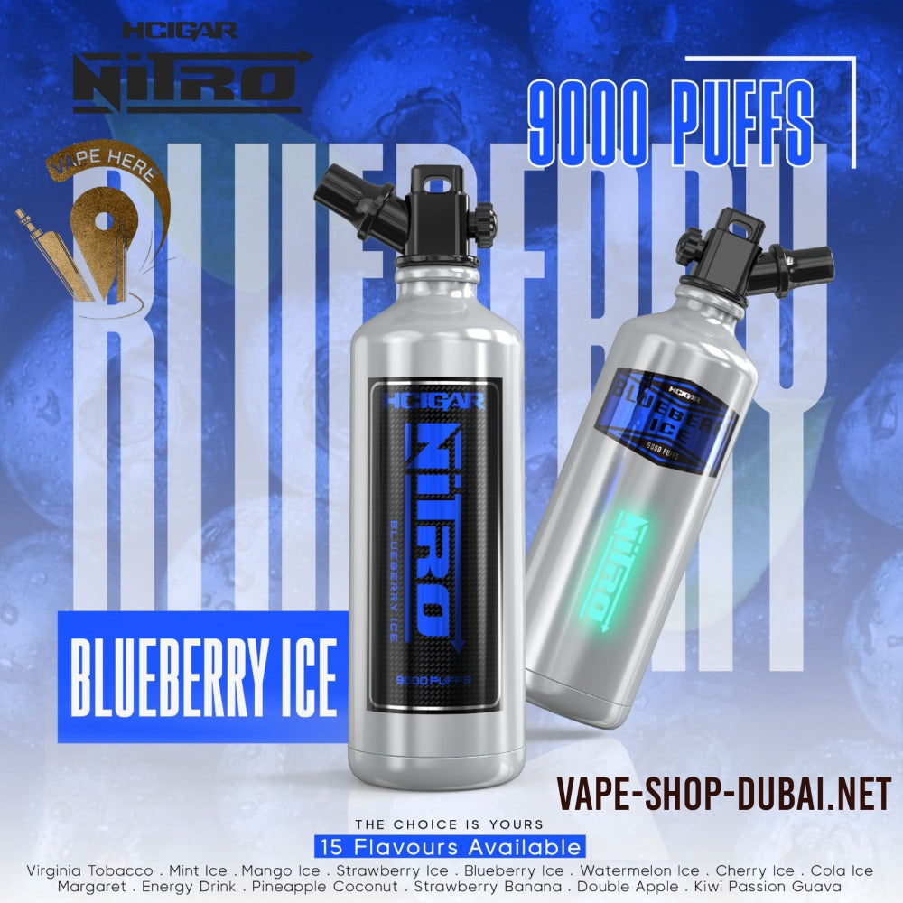 HCIGAR NITRO 9000 PUFFS Blueberry Ice DISPOSABLE VAPE UAE Ajman