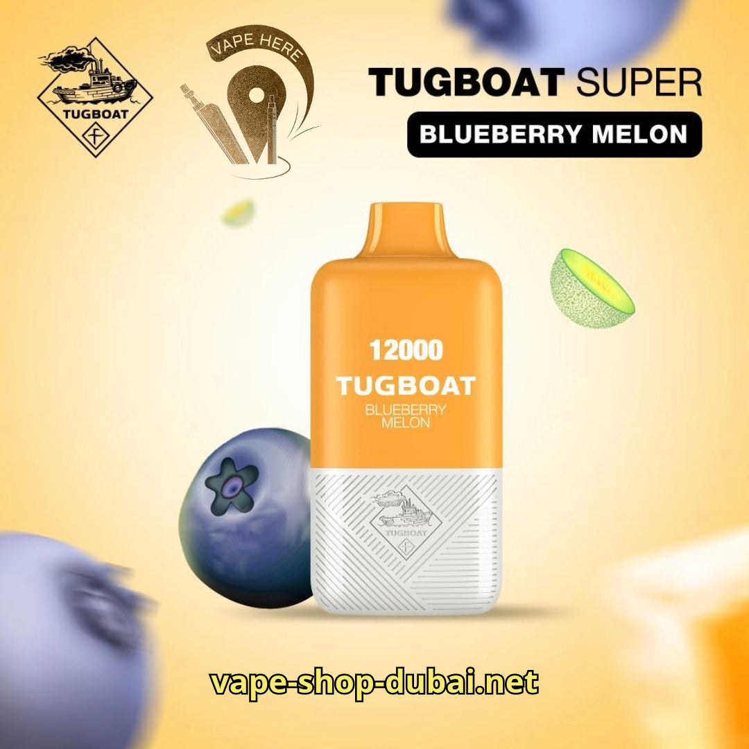 TUGBOAT SUPER 12000 PUFFS DISPOSABLE VAPE Blueberry Melon UAE Dubai