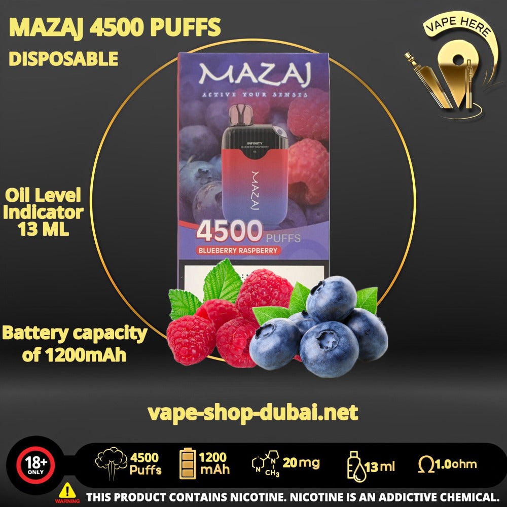 MAZAJ INFINITY 4500 PUFFS DISPOSABLE VAPE - Vape Here Store