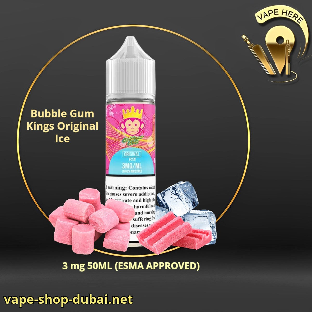 Bubble Gum Kings Original Ice 60ml by Dr. Vapes - Vape Here Store