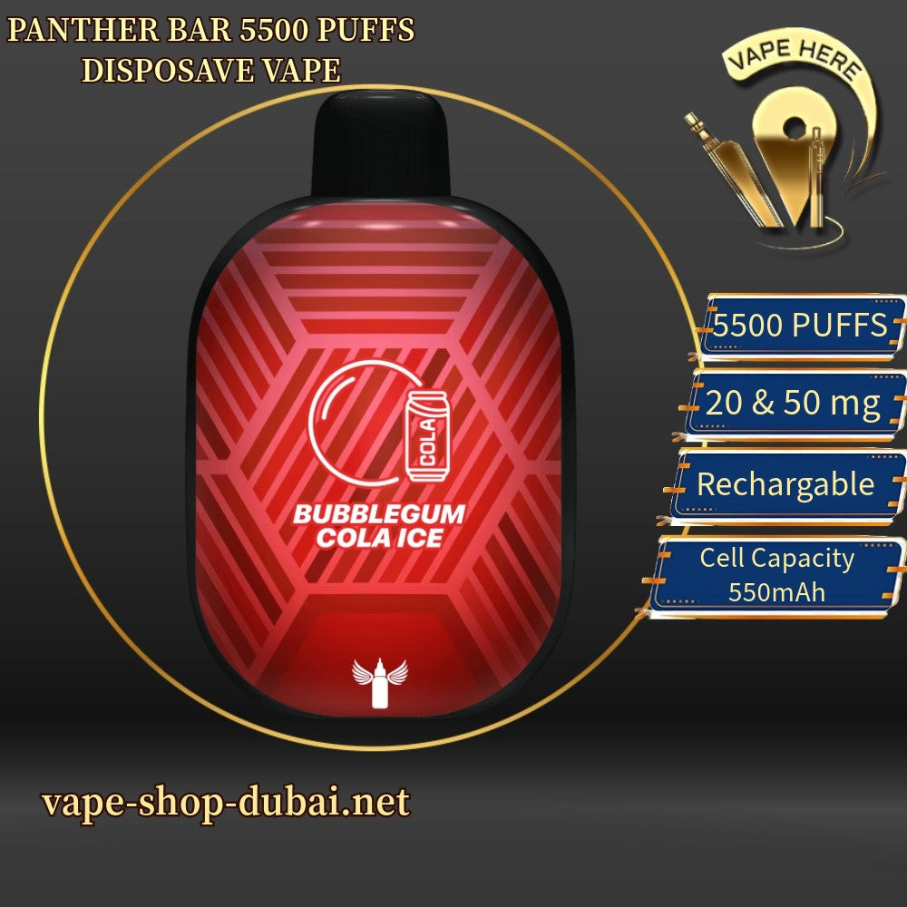 PANTHER BAR 5500 PUFFS Bubblegum Cola Ice DISPOSAVE VAPE BY DR. VAPE UAE Abu Dhabi