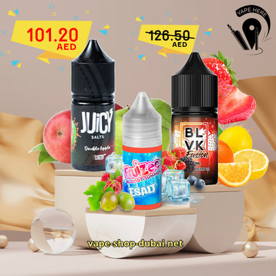 Bundle Offer #3 FRANCE +BLVK +Juicy Salt (Saltnic Juices) UAE Dubai & Abu Dhabi