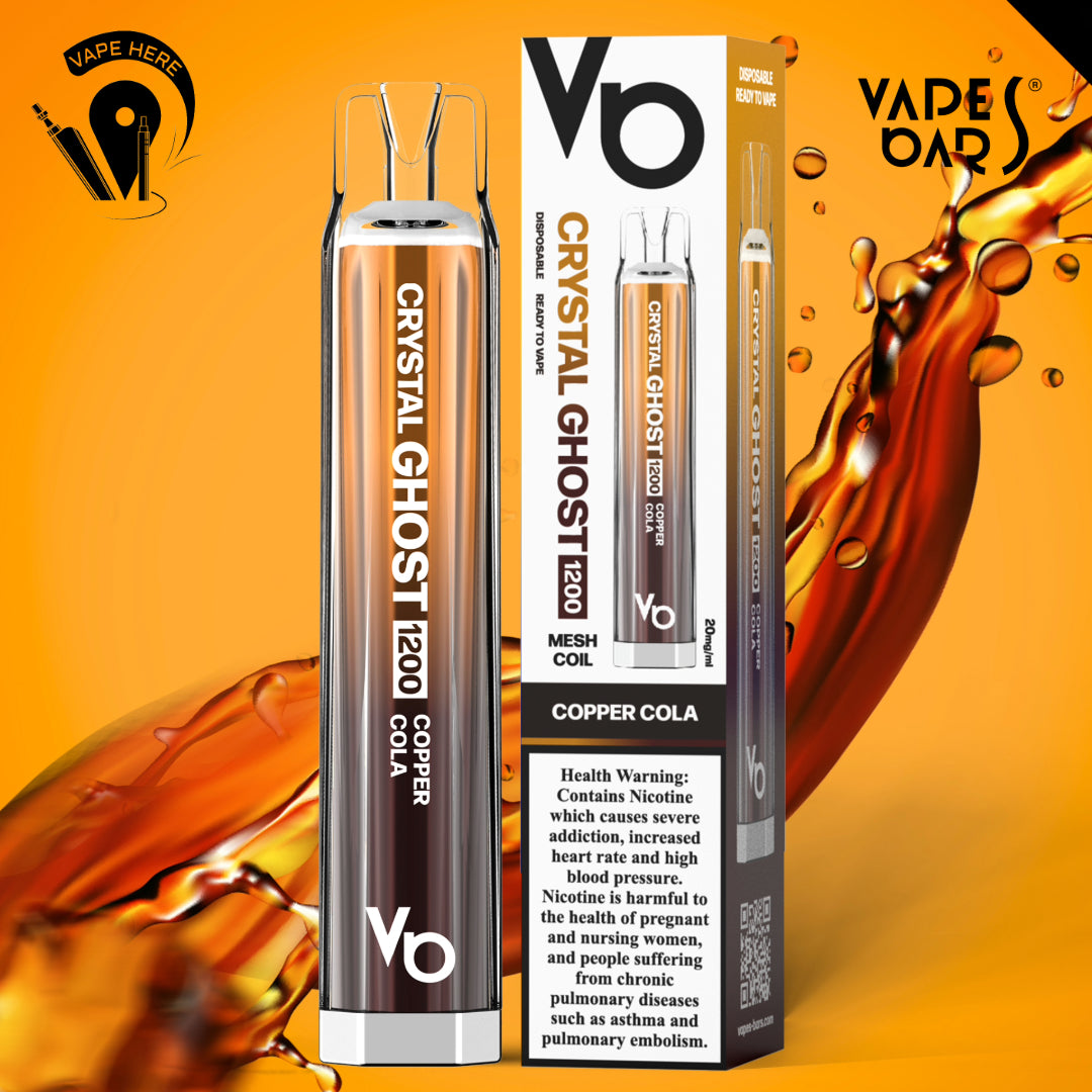 CRYSTAL GHOST 1200 PUFFS DISPOSABLE VAPE 20mg by Vapes Bar Copper Cola UAE Umm Al Quwain