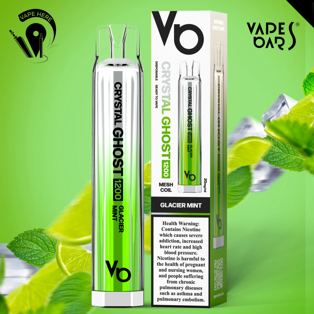 CRYSTAL GHOST 1200 PUFFS DISPOSABLE VAPE 20mg by Vapes Bar Glacier Mint UAE Ajman