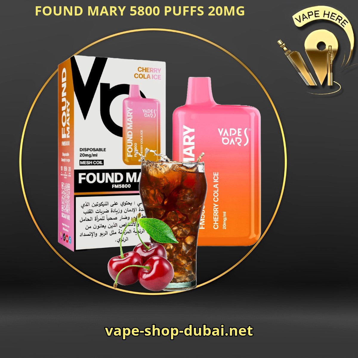 FOUND MARY FM 5800 PUFFS 20MG DISPOSABLE VAPE BY VAPES BARS - Vape Here Store