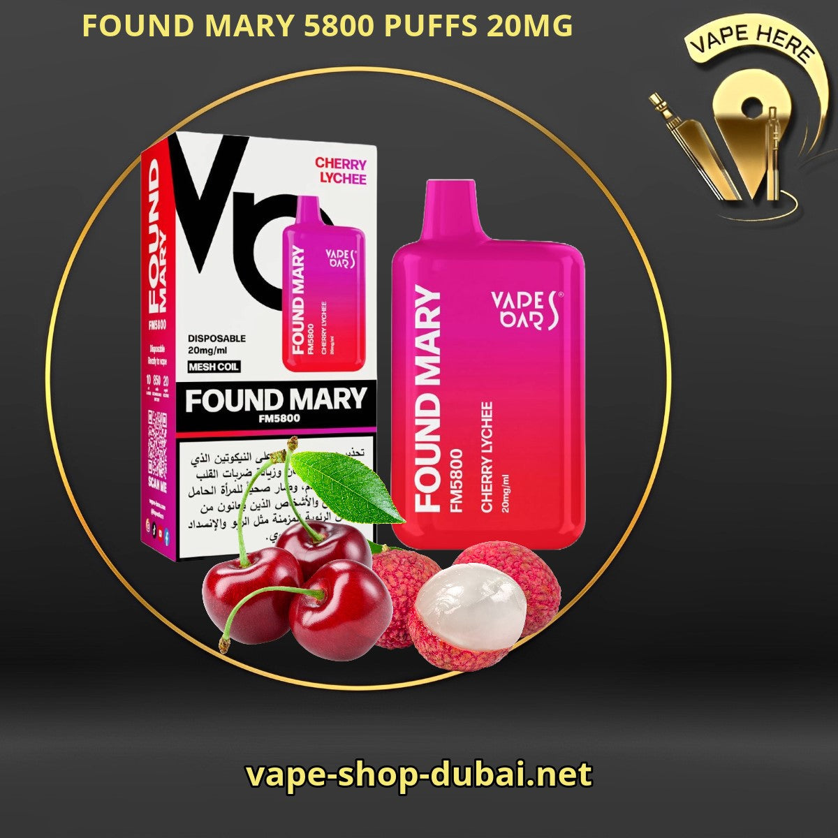 FOUND MARY FM 5800 PUFFS 20MG DISPOSABLE VAPE BY VAPES BARS - Vape Here Store