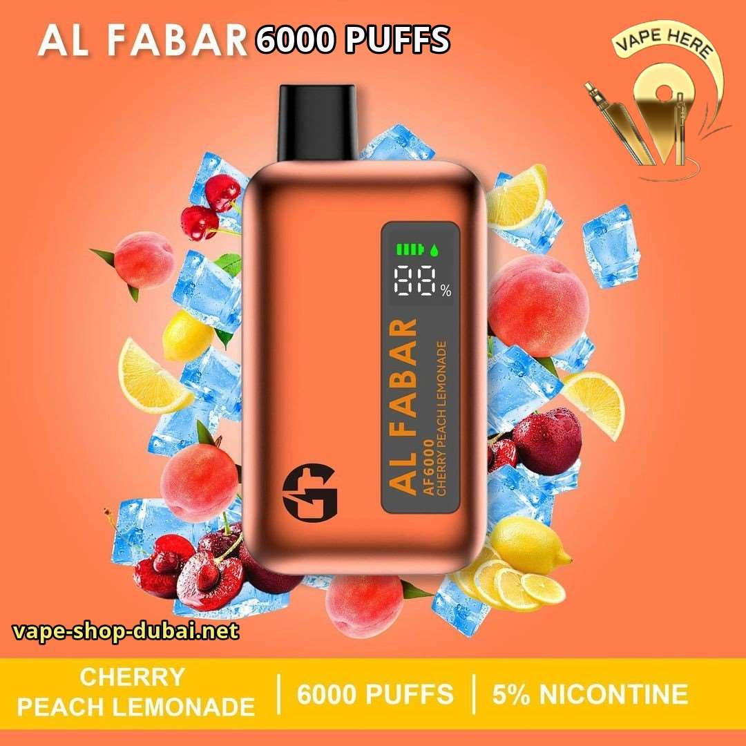 AL FABAR 6000 PUFFS DISPOSABLE VAPE Cherry Peach lemonade UAE Abu Dhabi