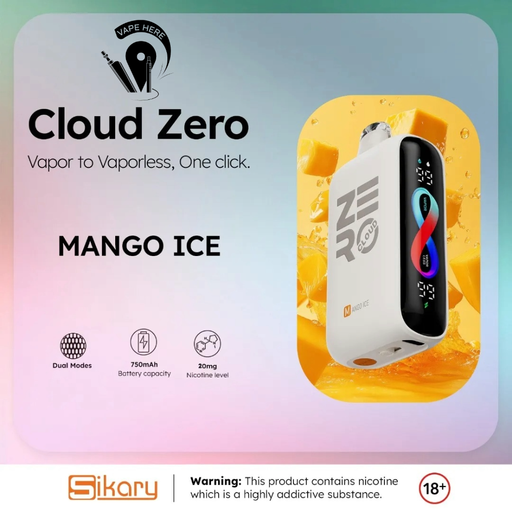 Cloud Zero Sikary 12K Puffs Disposable Vape Mango Ice UAE Ajman