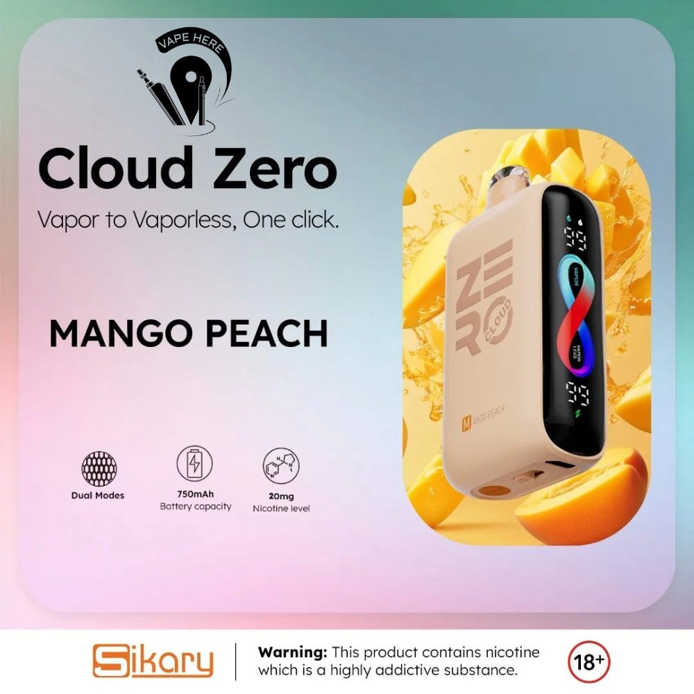 Cloud Zero Sikary 12K Puffs Disposable Vape Mango Peach UAE Al Ain