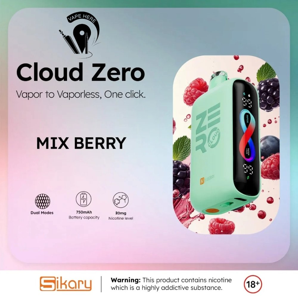 Cloud Zero Sikary 12K Puffs Disposable Vape Mix Berry UAE Umm Al Quwain