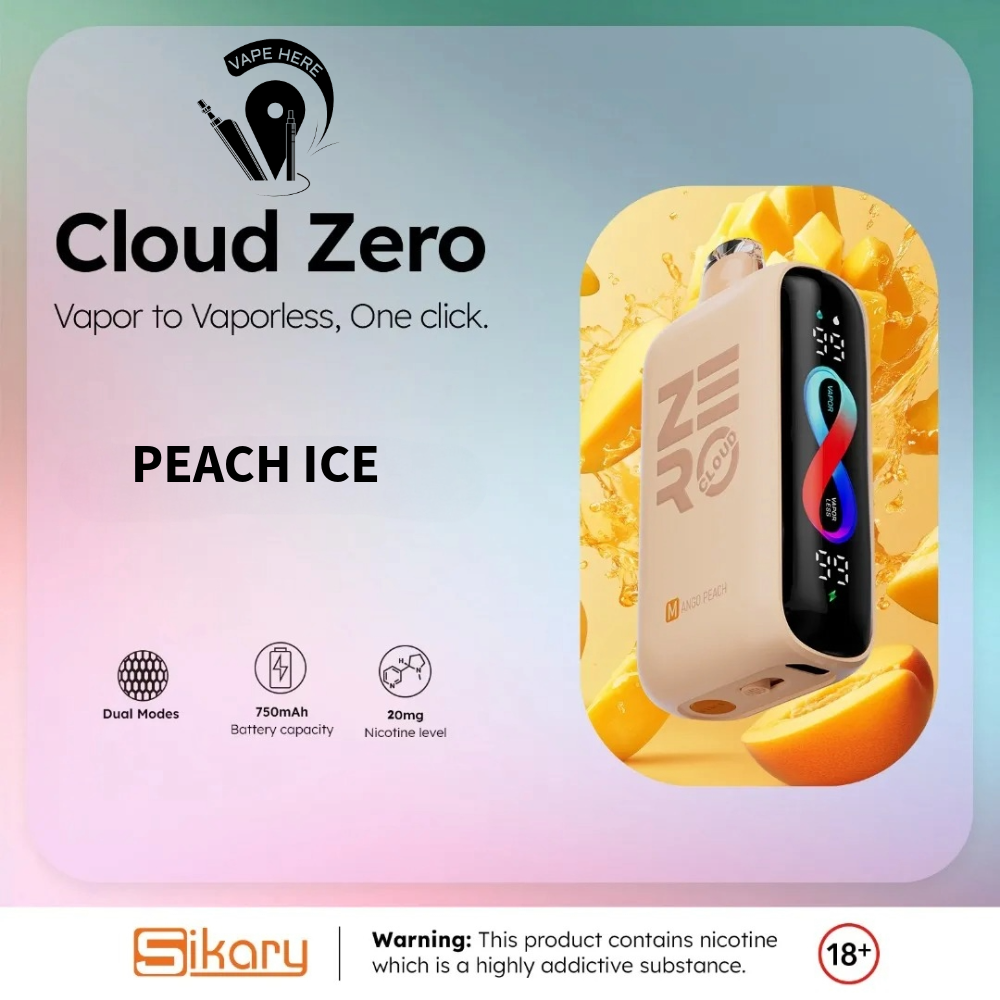Cloud Zero Sikary 12K Puffs Disposable Vape Peach Ice UAE Al Ain