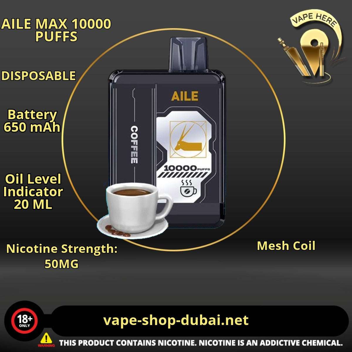 AILE MAX 10000 PUFFS DISPOSABLE VAPE - Vape Here Store