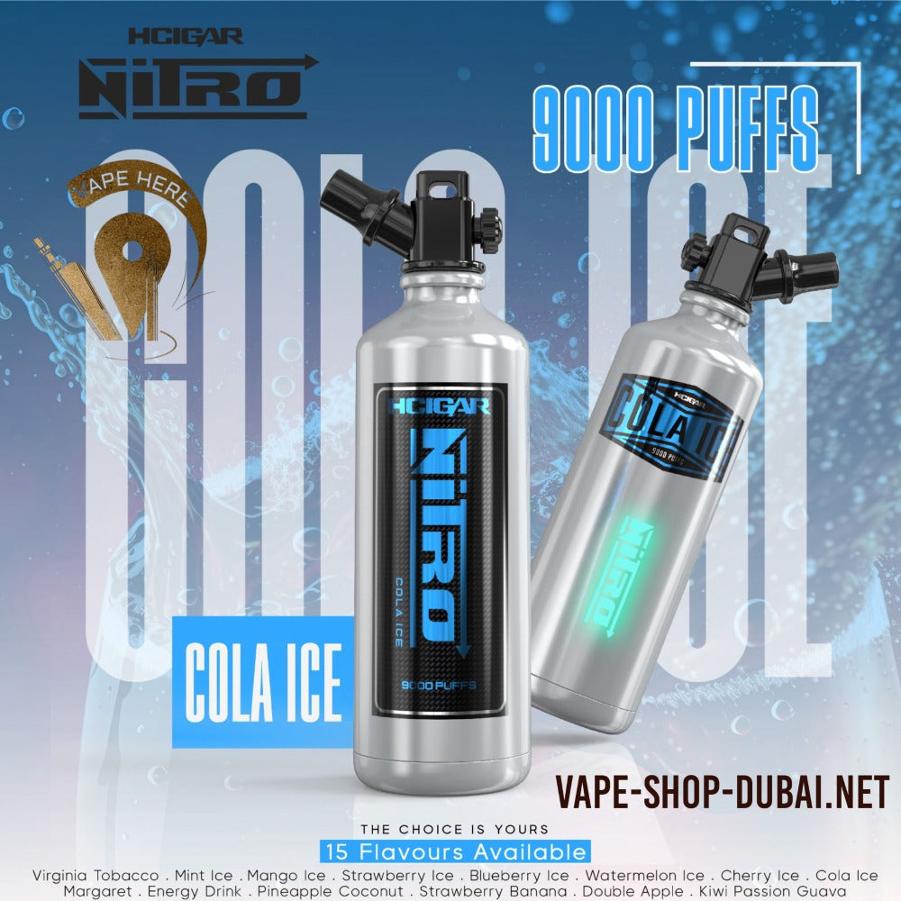 HCIGAR NITRO 9000 PUFFS Cola Ice DISPOSABLE VAPE UAE Dubai