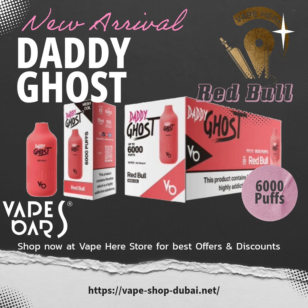 DADDY GHOST 6000 red bull vapes bar dubai vape here store abu dhabi uae