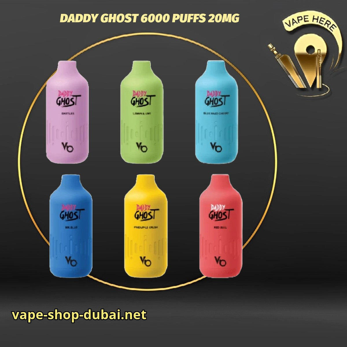 DADDY GHOST 6000 PUFFS 20MG DISPOSABLE VAPE BY VAPES BARS - Vape Here Store