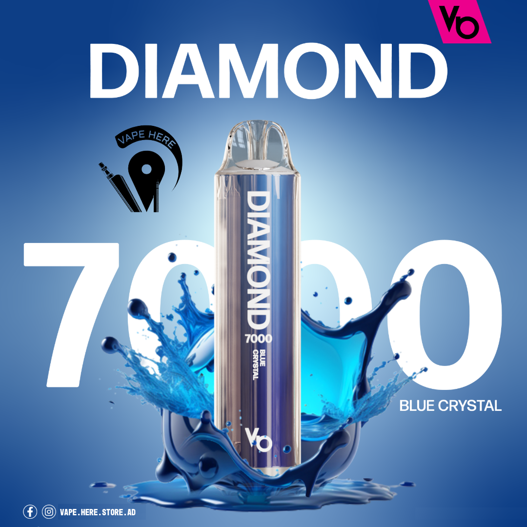 Diamond 7000 Puffs Disposable Vape 20mg by Vapes Bars Blue Crystal UAE Dubai