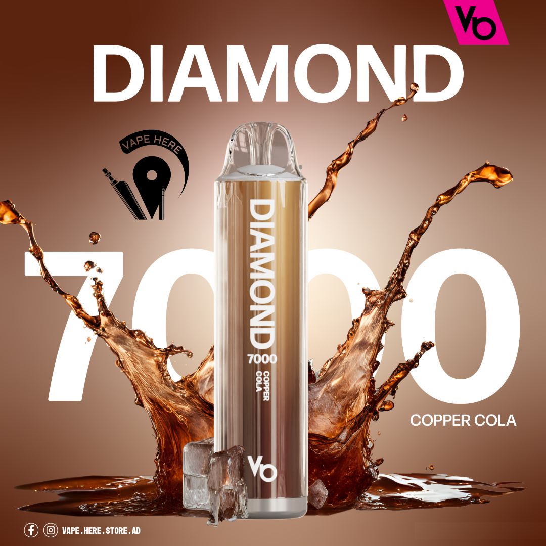 Diamond 7000 Puffs Disposable Vape 20mg by Vapes Bars Copper Cola UAE Al Ain