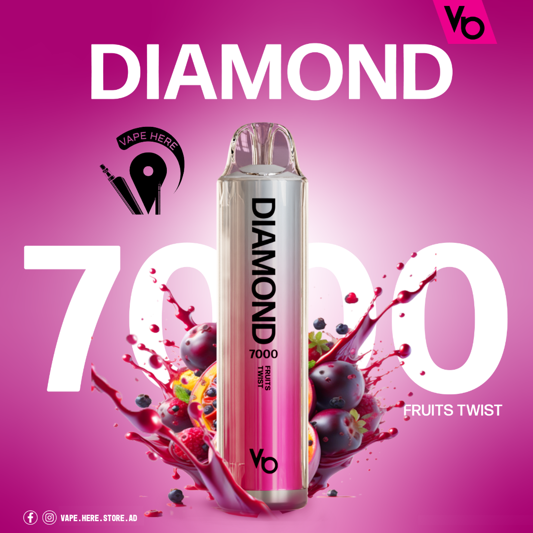 Diamond 7000 Puffs Disposable Vape 20mg by Vapes Bars Fruits Twist UAE Sharjah