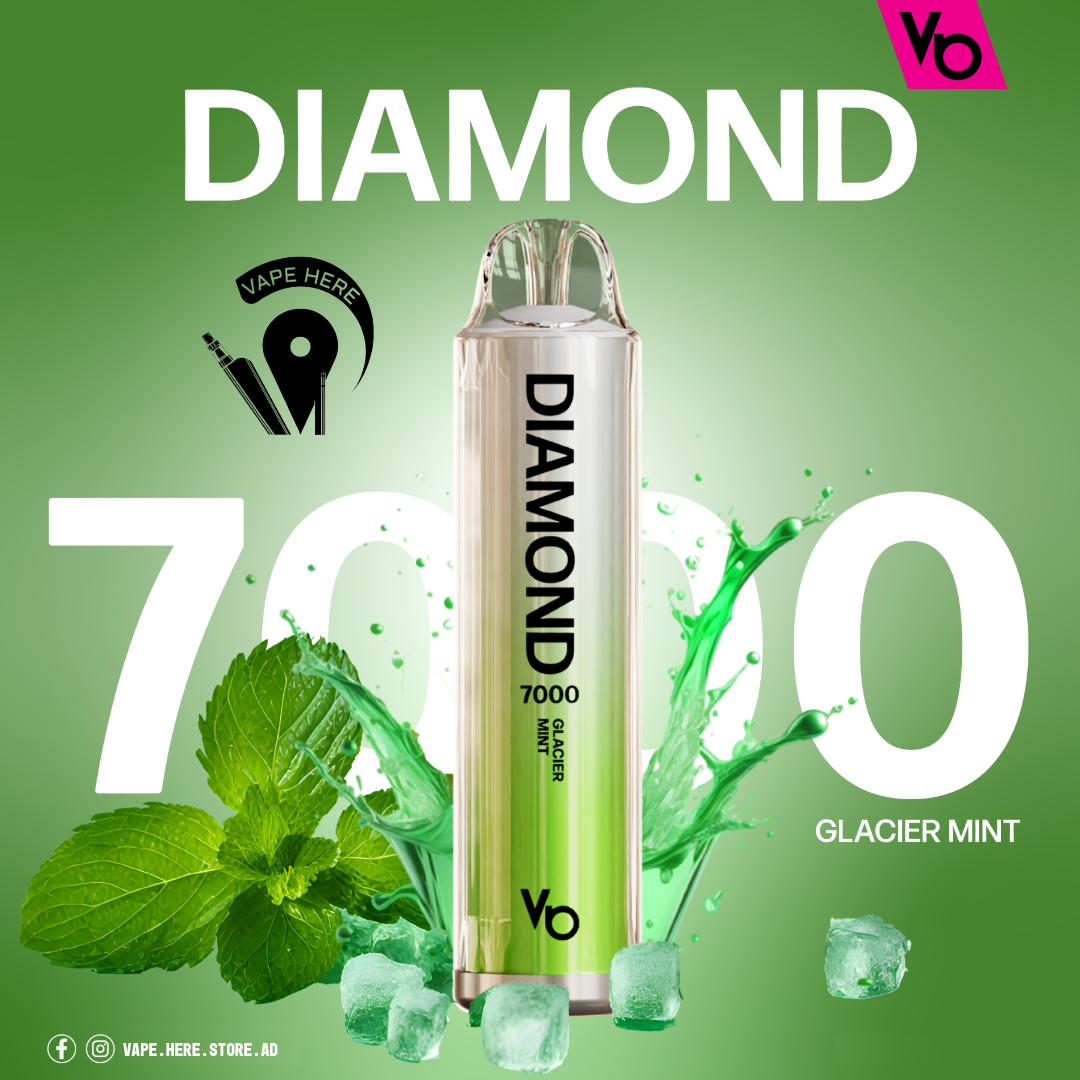 Diamond 7000 Puffs Disposable Vape 20mg by Vapes Bars Glacier Mint UAE Fujairah