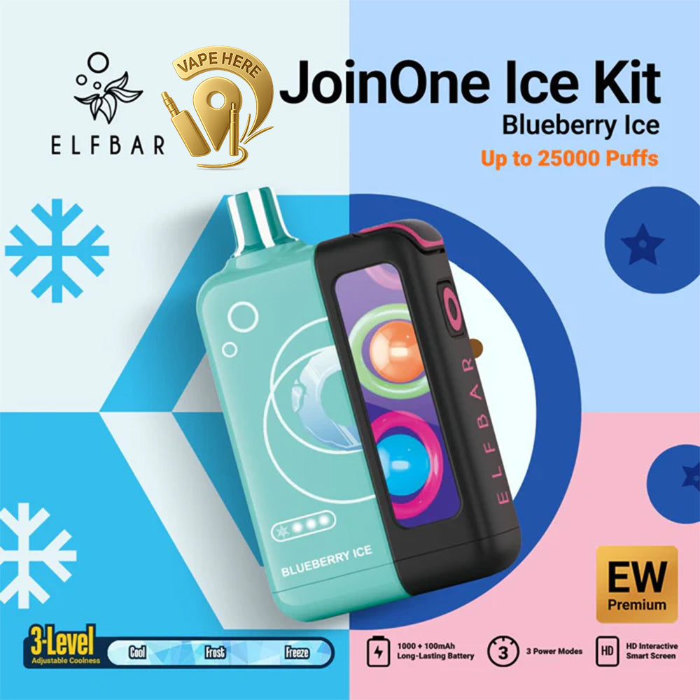 ELF BAR JOINONE ICE KIT 25K Puffs  Disposable Vape Blueberry Ice UAE Dubai