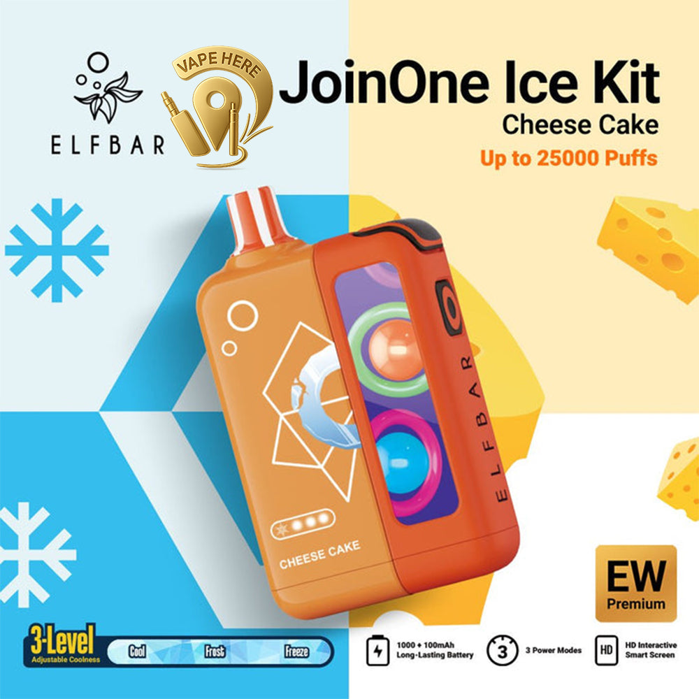 ELF BAR JOINONE ICE KIT 25K Puffs  Disposable Vape Cheese Cake UAE Ajman 