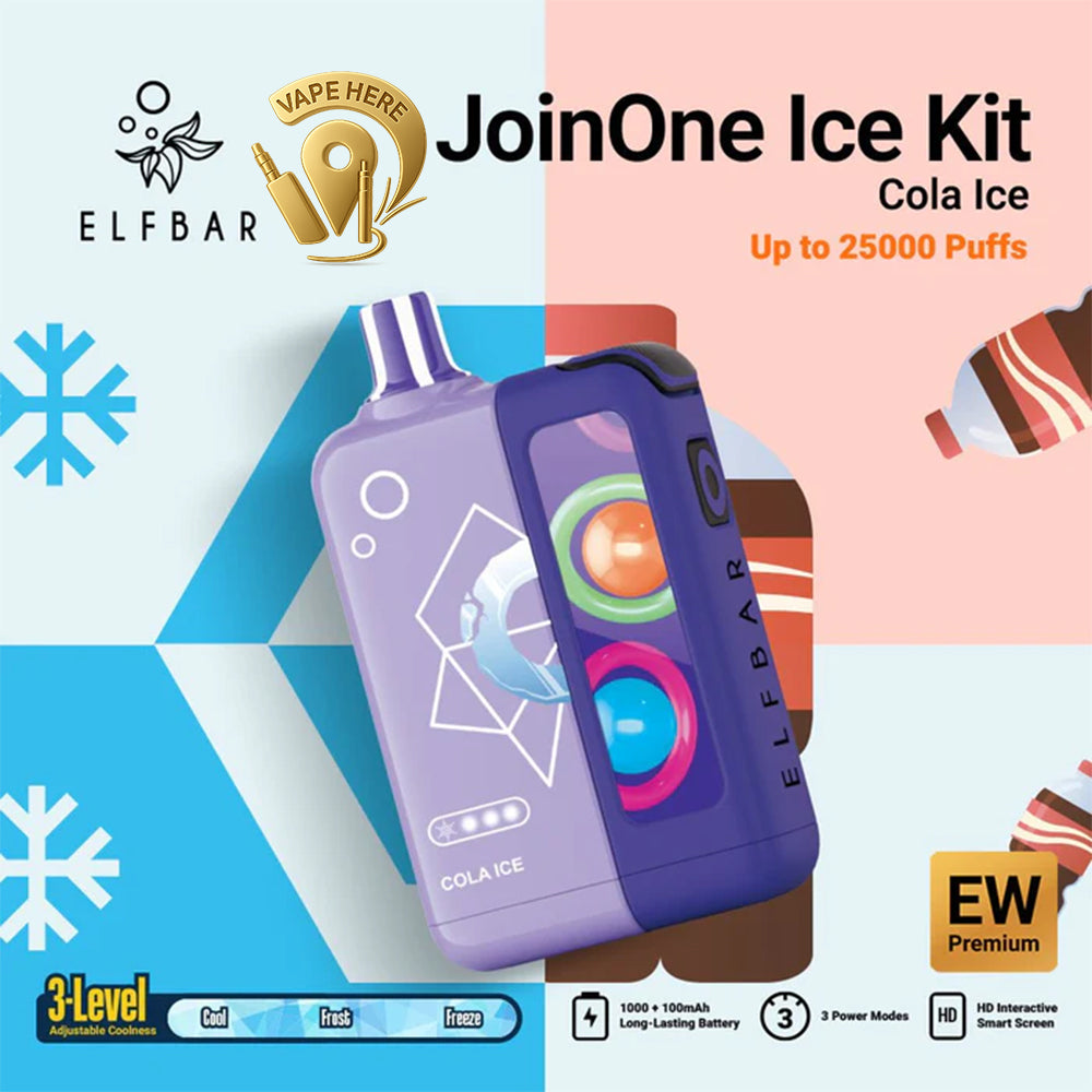 ELF BAR JOINONE ICE KIT 25K Puffs  Disposable Vape Cola Ice UAE Al Ain 