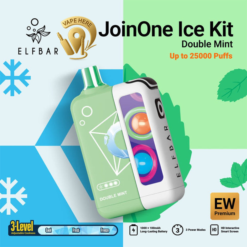 ELF BAR JOINONE ICE KIT 25K Puffs  Disposable Vape Double Mint UAE Al Sharjah 