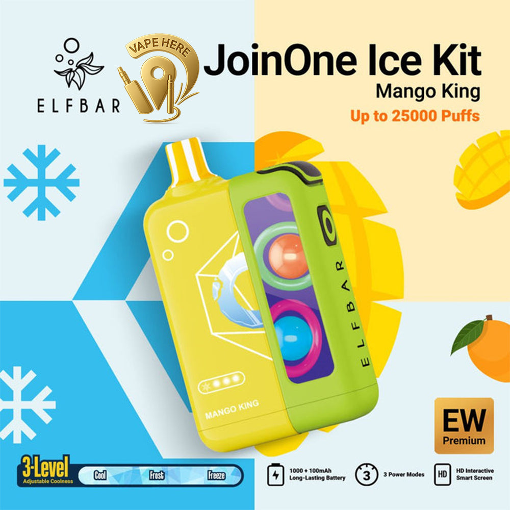 ELF BAR JOINONE ICE KIT 25K Puffs  Disposable Vape Mango King UAE Al Ain 