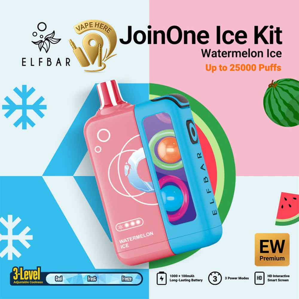 ELF BAR JOINONE ICE KIT 25K Puffs  Disposable Vape Watermelon Ice UAE Al Sharjah 
